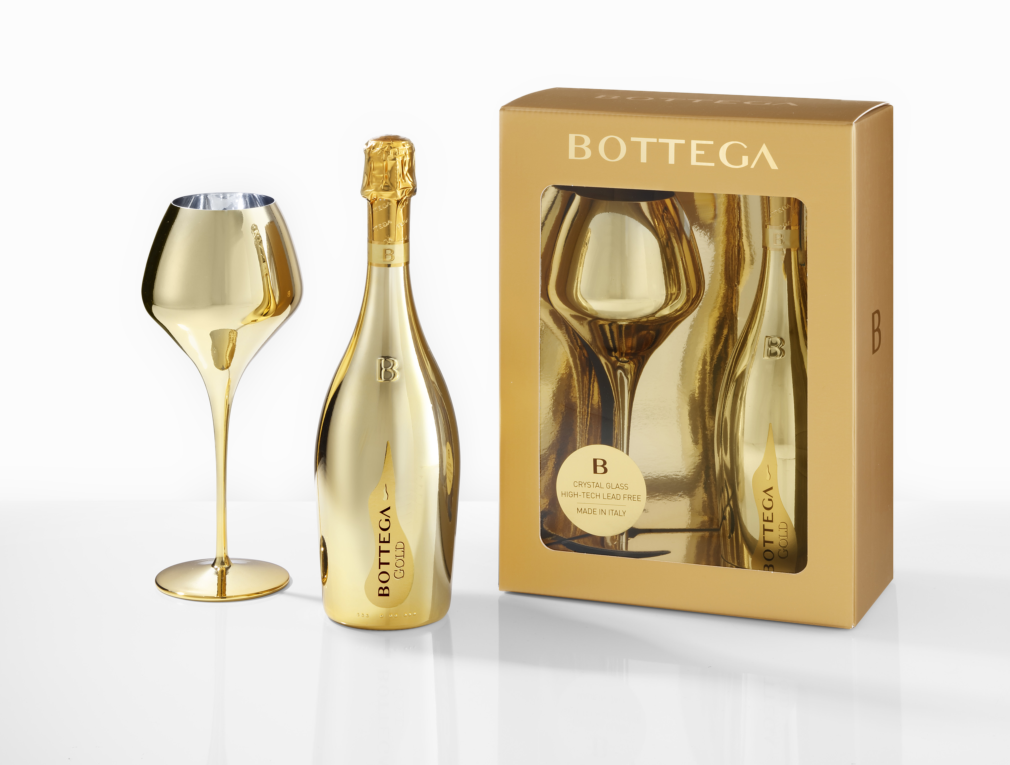 Bottega Set Magnificat GOLD Prosecco DOC Spumante Brut 0,75 L + sklenice - Delikateso.cz
