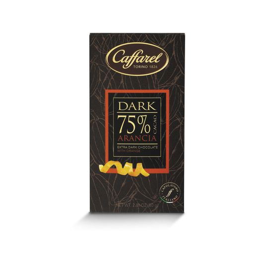 CAFFAREL 80g - Horká čokoláda s pomeranč. 75%